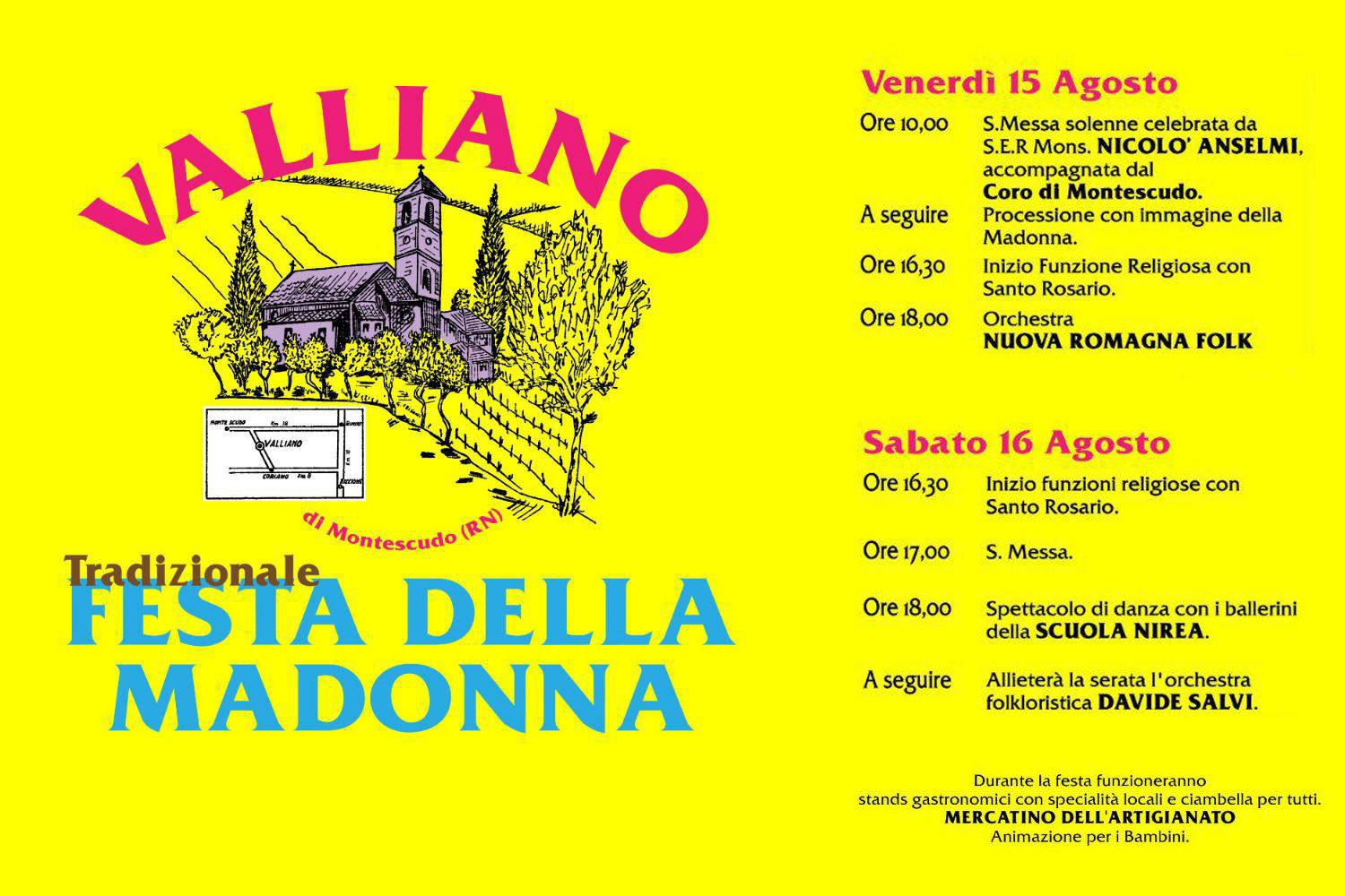 Tradizionale festa della Madonna di Valliano 2025 – Valliano (Montescudo-Monte Colombo)